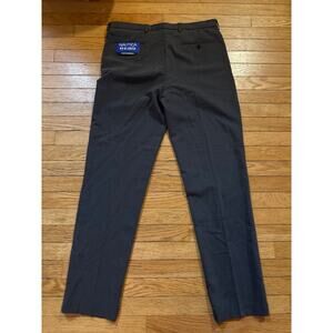 NEW Nautica Men’s Bi-Stretch Performance Dress Pants Gray 34x32 Flat Front